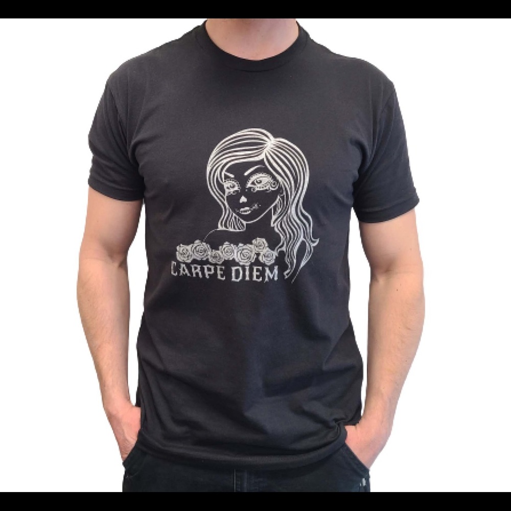 NWOT Carpe Diem Sugar Skull Day Of The Dead “Seize The Day” T-Shirt - All Sizes